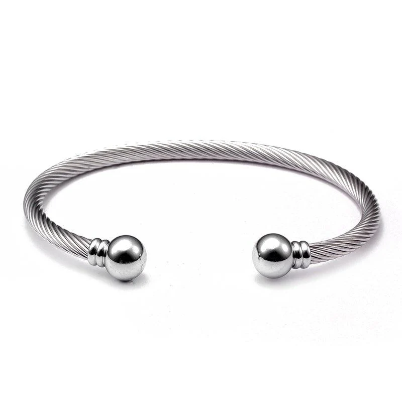 Certified Mikael Stainless Steel Cuff Bracelet Genuine