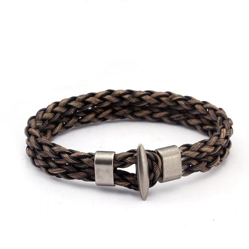 Safe Clemans Braided Leather Bracelet Outstanding