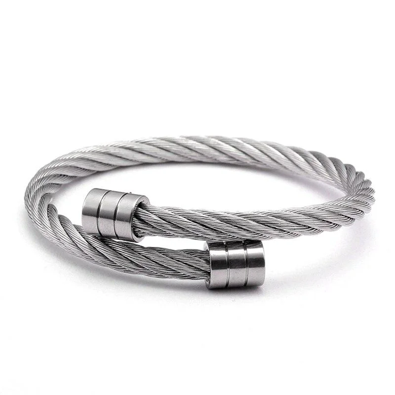 Responsible Mats Metal Rope Minimal Cuff Bracelet Recyclable