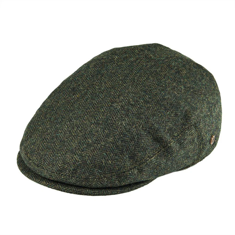 Expertly Made Herringbone Gorra plana irlandesa Green