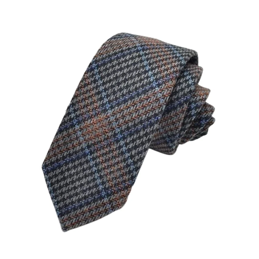 High-Quality Houndstooth Corbata de lana a cuadros Trendy