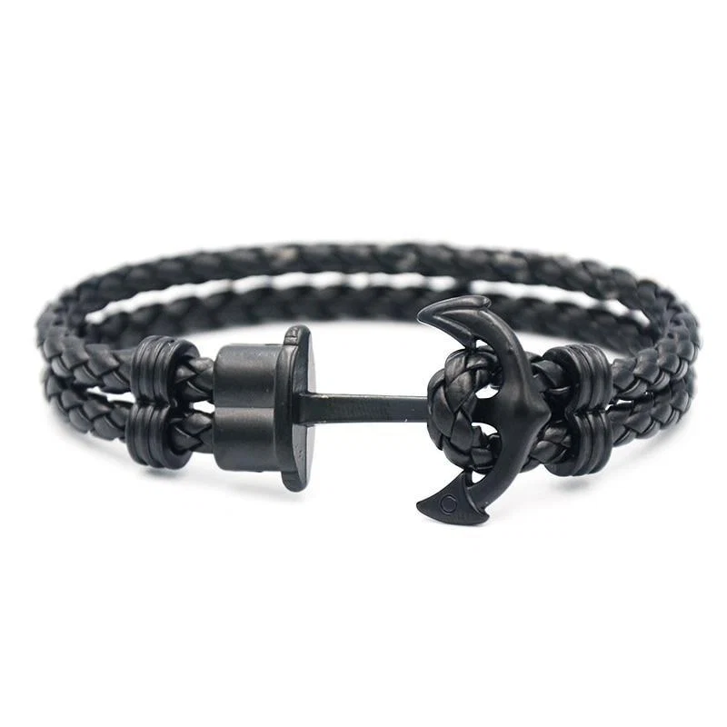 Advanced Oliver Ancla pulsera de cuero trenzado Smart