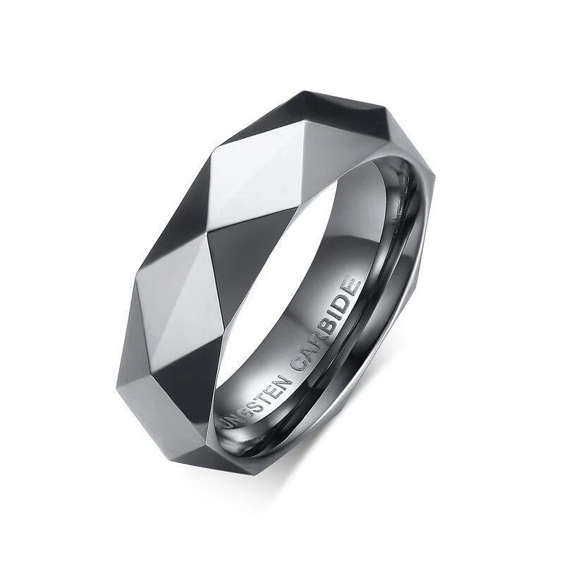 Unique Anillo Rómbico Carburo Tungsteno Oro Original Design