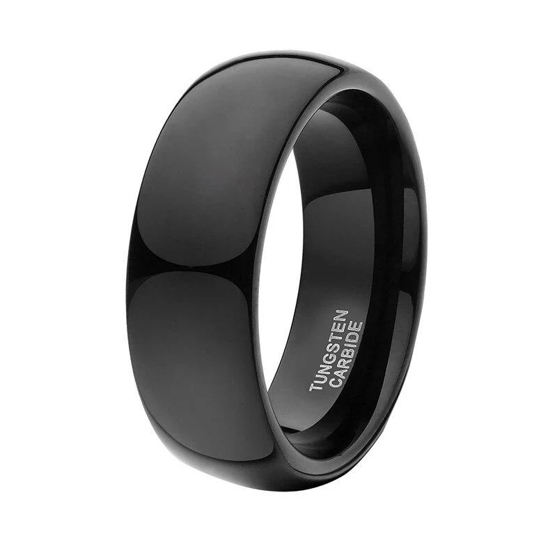 Smart Anillo de Carburo de Tungsteno Negro Altamente Pulido World-Class