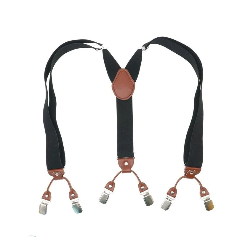 Secure Giordano Sólido Retro Cuero 6 Clip Business Tirantes 35 mm Responsible