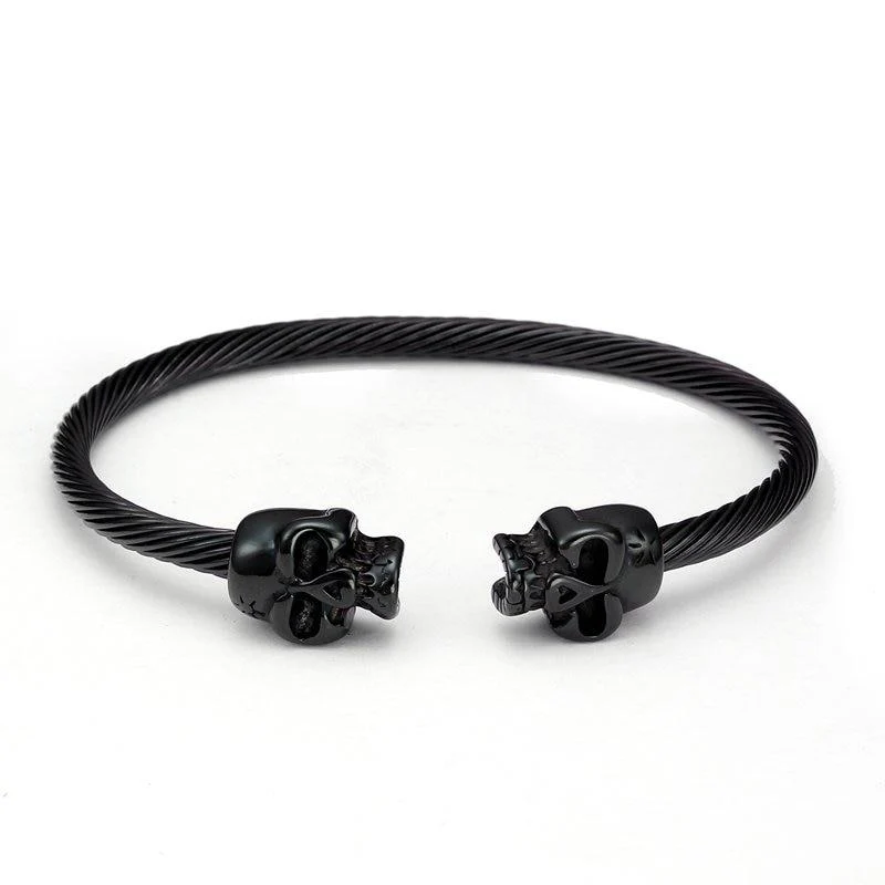 High-End Brazalete de acero inoxidable con calavera Practical