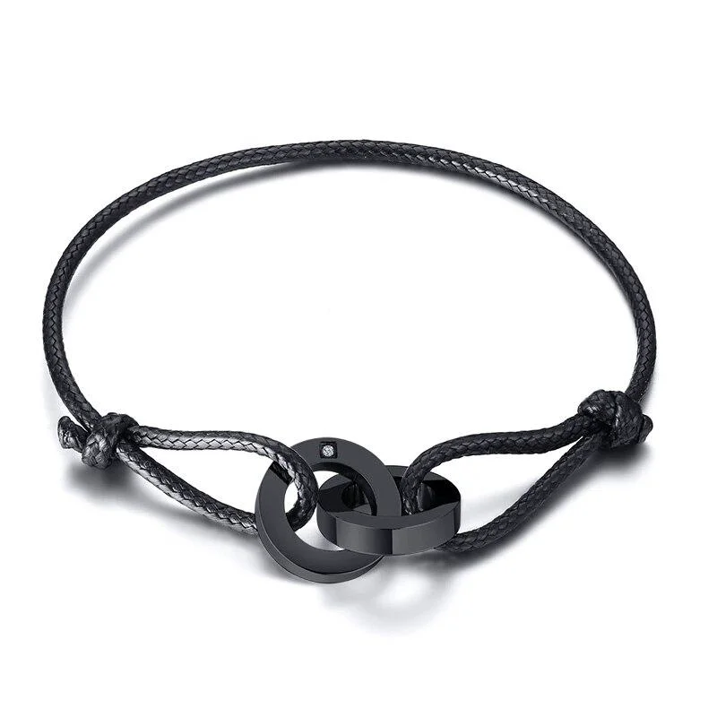 Artisan Pulsera de cuerda minimalista Circle Duo Selected