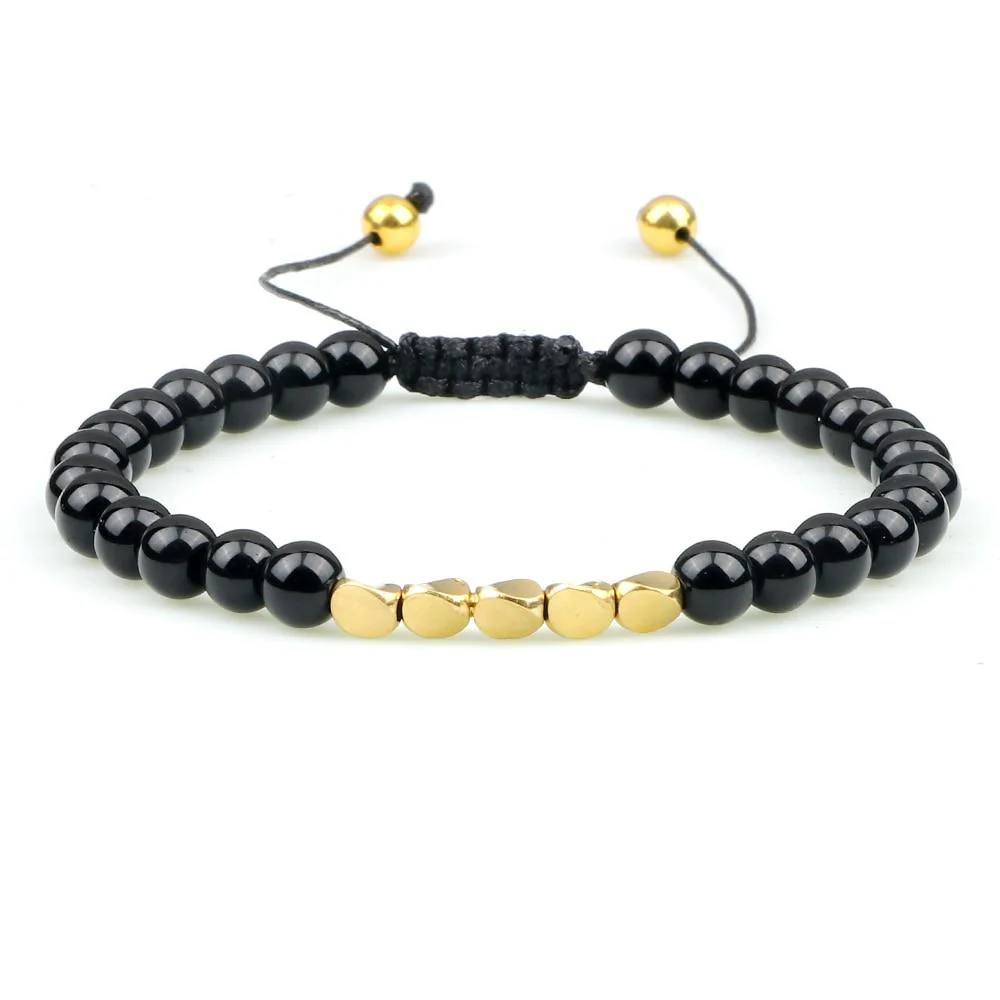 Eco-Friendly Atrani Pulsera de cuentas de ónice negro Elite