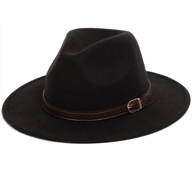 Functional Fedora clásico con banda de piel High-End