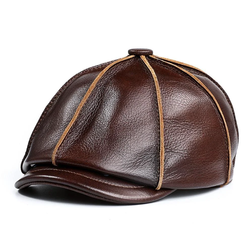 Responsible Piel Newsboy Gorra con orejeras Soft