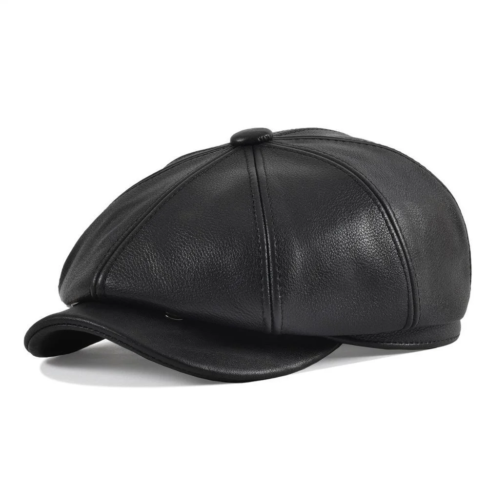 Fine Piel de vacuno Newsboy Gorra Excellent