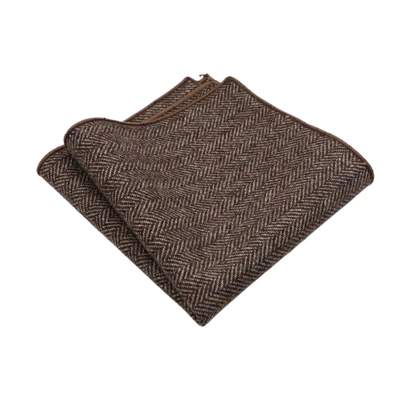 Environmentally Friendly Herringbone Pañuelo de bolsillo de lana Casual