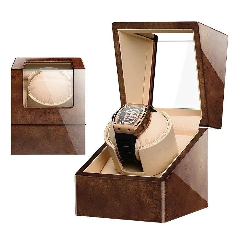 Consistent Fabrizio Caja de madera de alcanfor Reloj mecánico Winder Lightweight