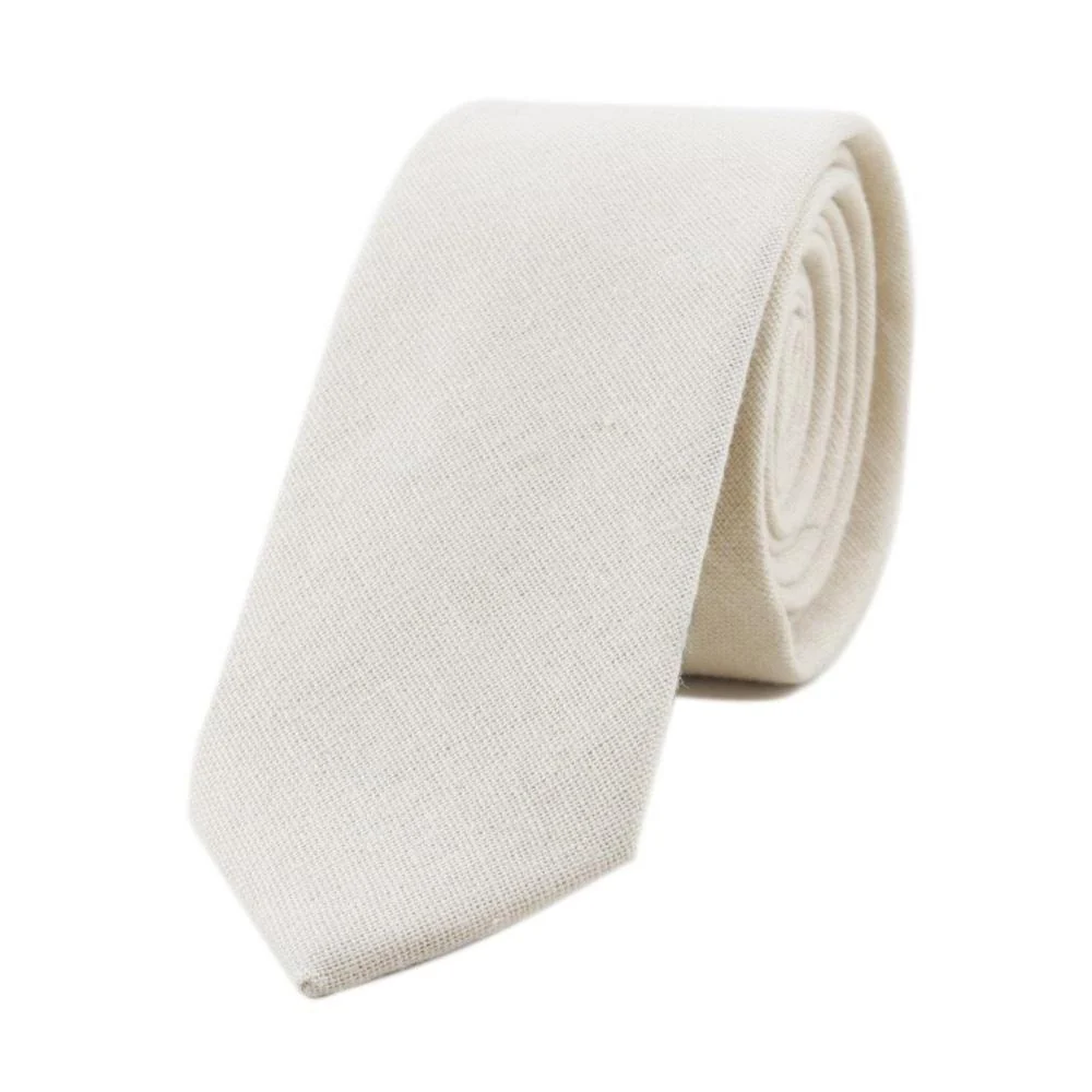 Trendy Corbata Slim de lino liso texturizado Premium Material