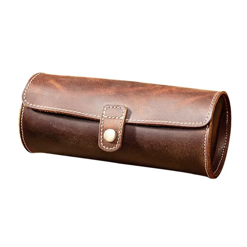 High-Performance Clement Funda portátil de cuero cosida a mano para relojes con 2-3 ranuras Contemporary