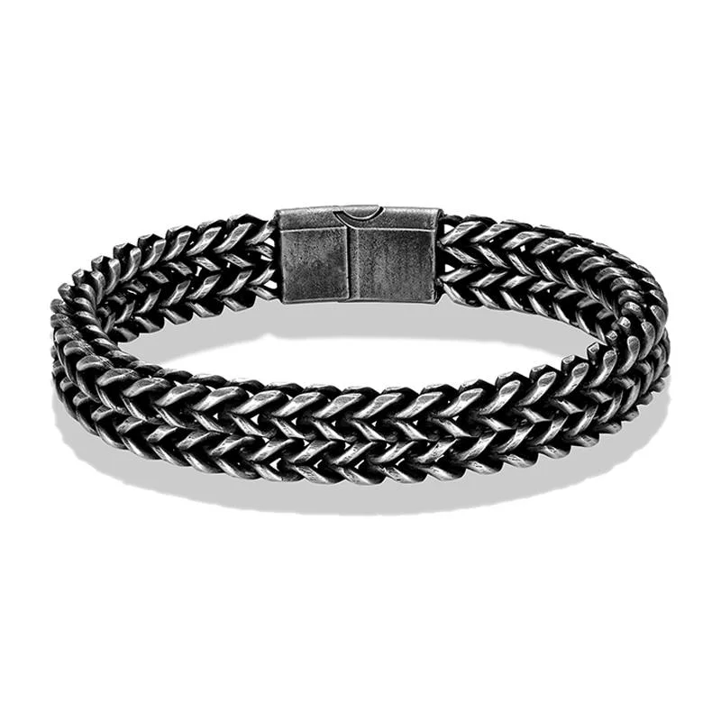 Practical Mattias Pulsera de doble cadena de acero inoxidable Next-Generation