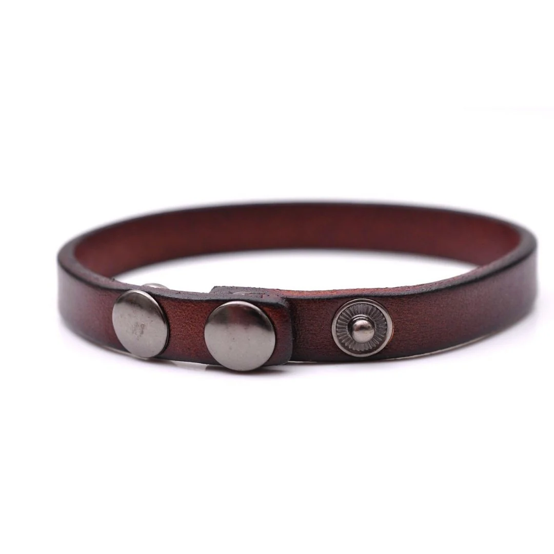 Casual Lennart Pulsera minimalista ajustable de piel de vaca Reliable