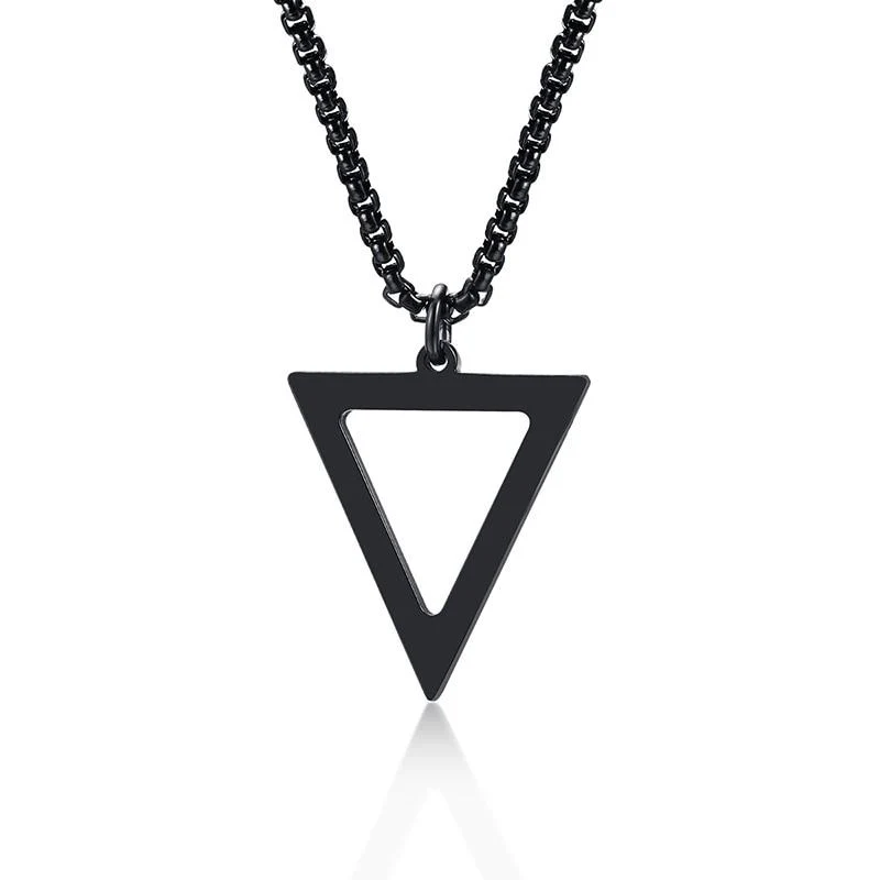 Genuine Collar minimalista triangular con colgante de acero Traditional