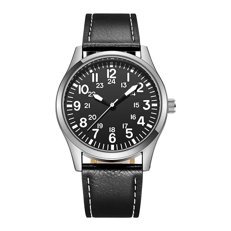Classic Yves Reloj de aviador clásico con correa de piel Modern