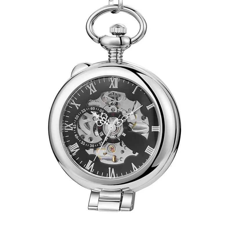 Reusable Olaf Reloj de bolsillo mecánico esqueleto Orkina Plata High-End