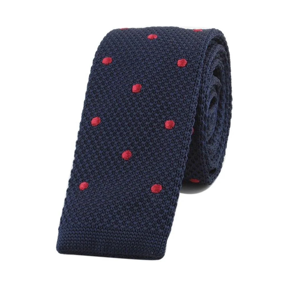 Optimized Corbata de punto de lunares con extremo plano Stylish