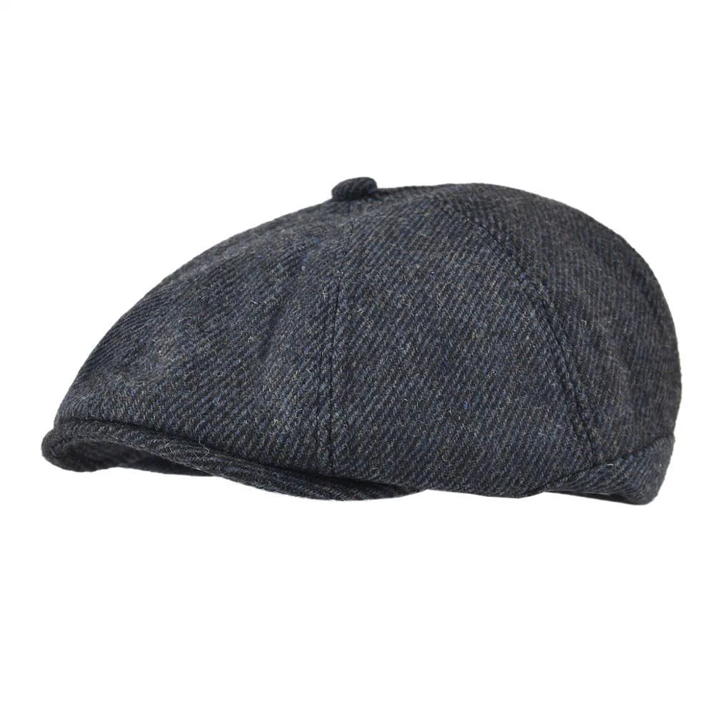 High-End Tweed Newsboy Gorra Fast