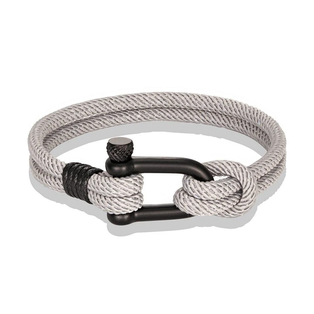Versatile Gordi Grillete oscuro en forma de U Pulsera de cuerda maciza Safe