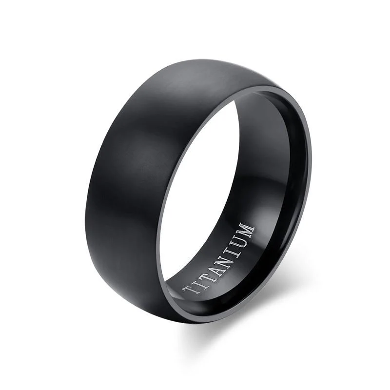 High-Performance Anillo de titanio negro mate High-Grade