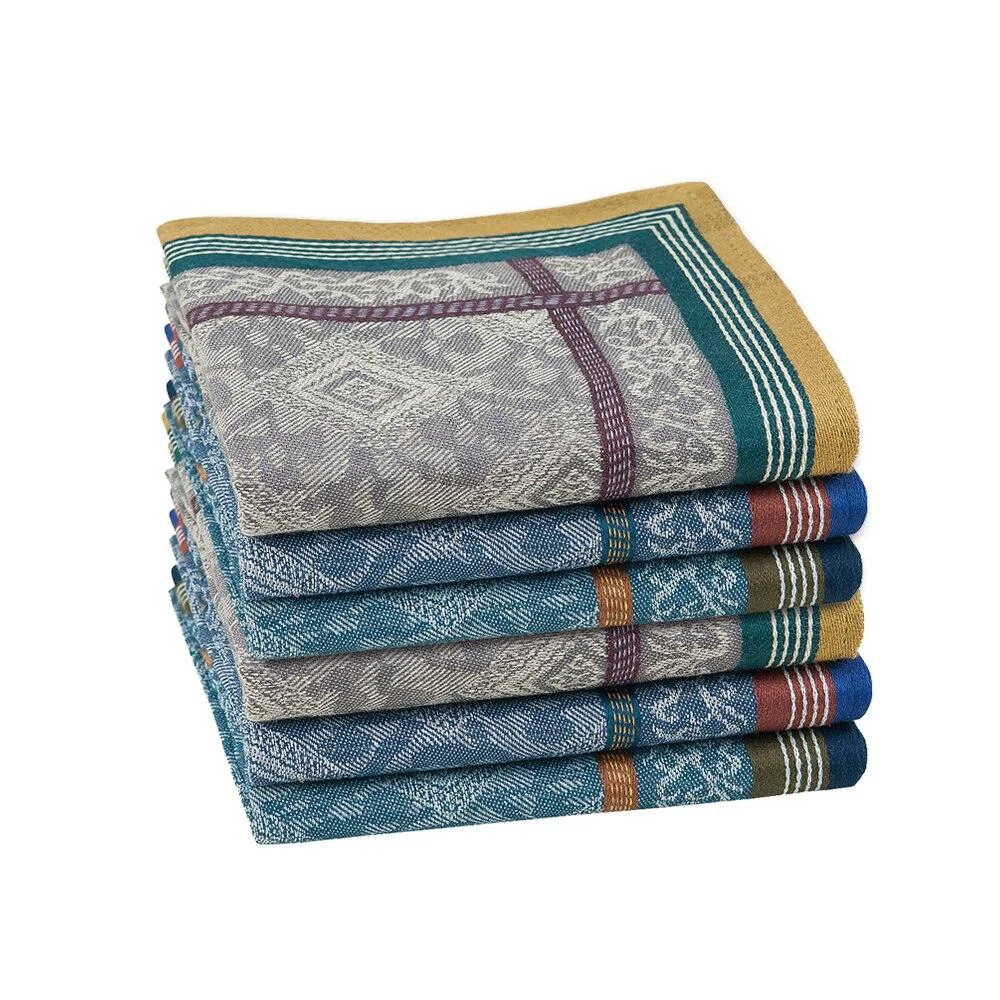 Authentic Set de 6 pañuelos de algodón jacquard Healthy