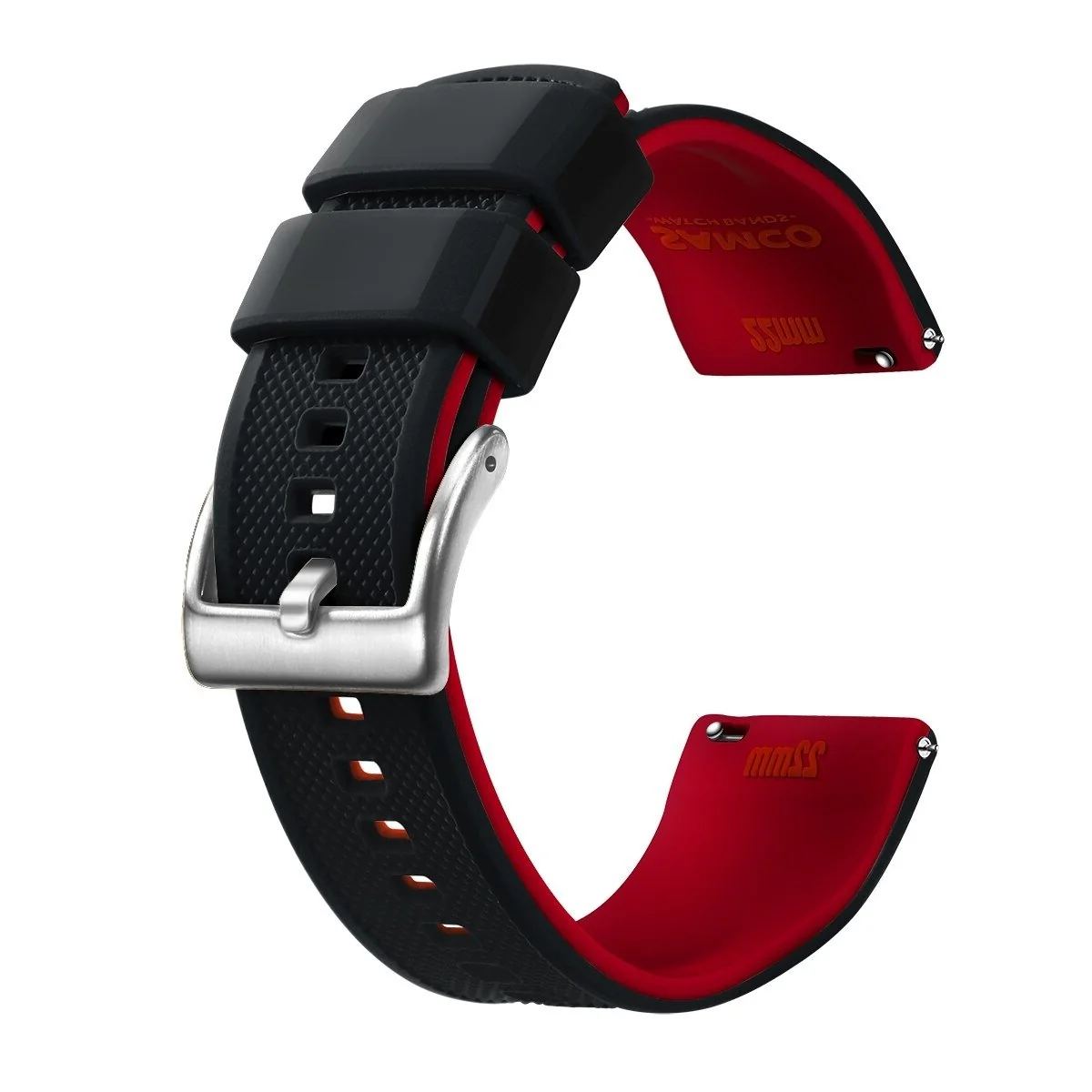 Smooth Rafael Correa de silicona para reloj Tropic con hebilla hebijón plateada User-Friendly