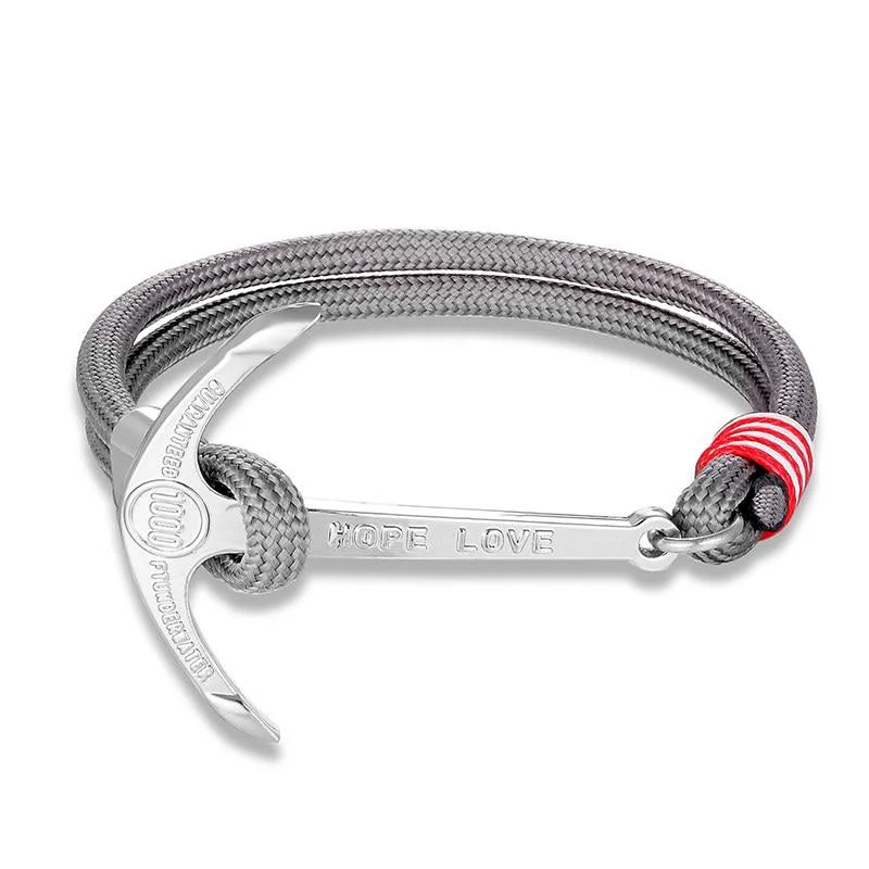 Solid Pulsera náutica Anchor of Hope Silver-Tone Innovative