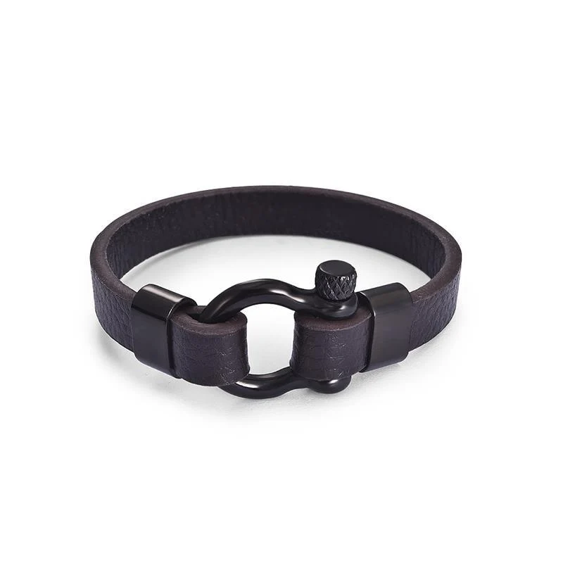 Easy-to-Use Gunnar Grillete de herradura Pulsera de cuero macizo Exceptional
