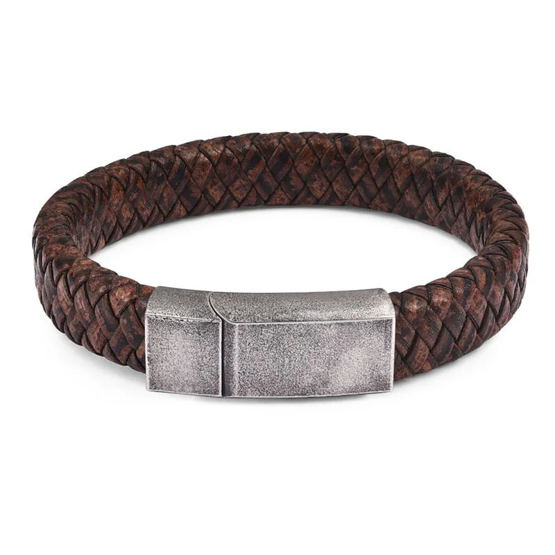 Casual Olaf Pulsera vintage de cuero trenzado User-Friendly