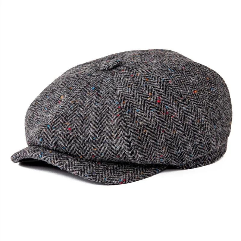 Casual Woollen Herringbone Newsboy Cap Carefully Designed