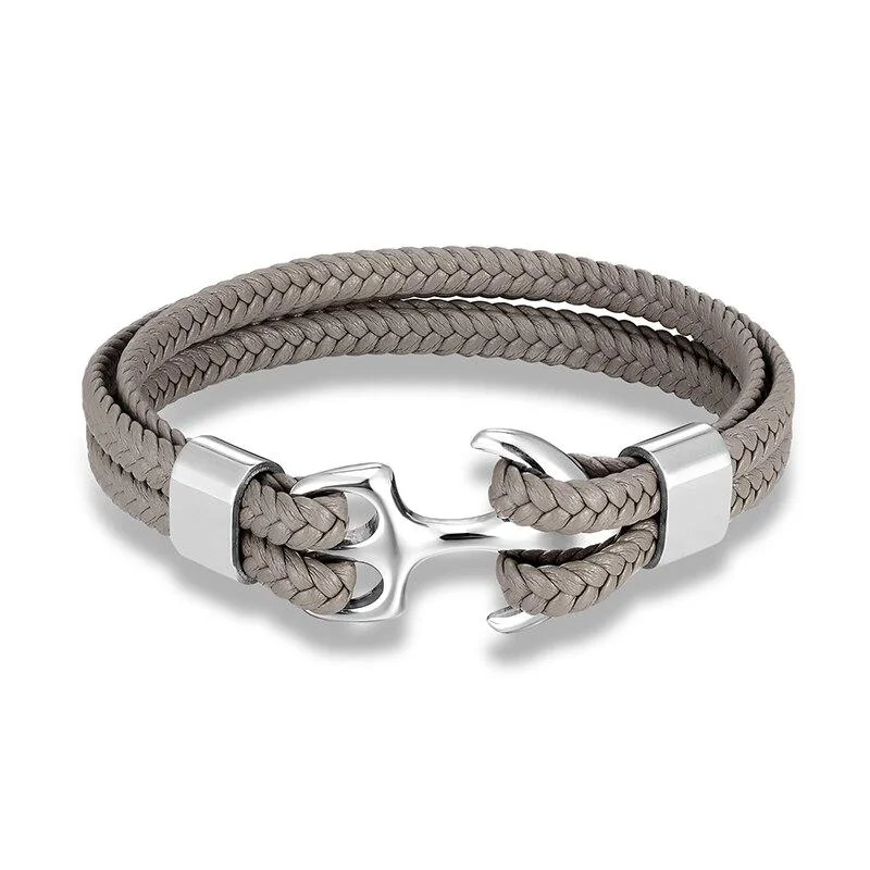 Excellent Nardo Grey Braided Leather Bracelet Soft