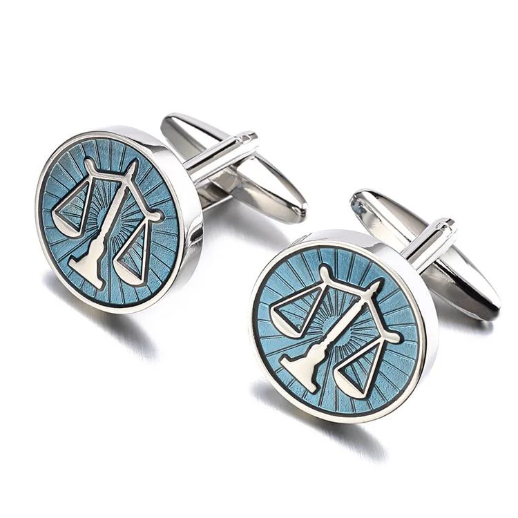 Clean Libra Law Blue Cufflinks Classic