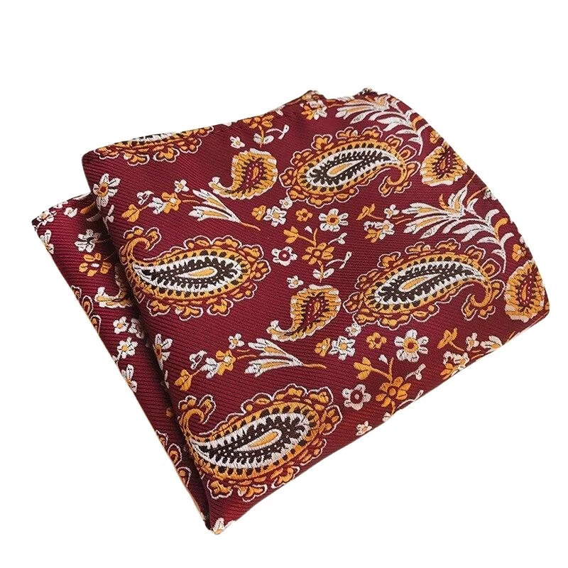 Next-Generation Small Teardrop Jacquard Paisley Silk Pocket Square Convenient