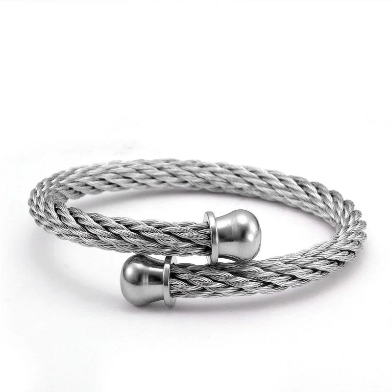 Enhanced Marcus Minimalist Metal Braided Cuff Bracelet Professional