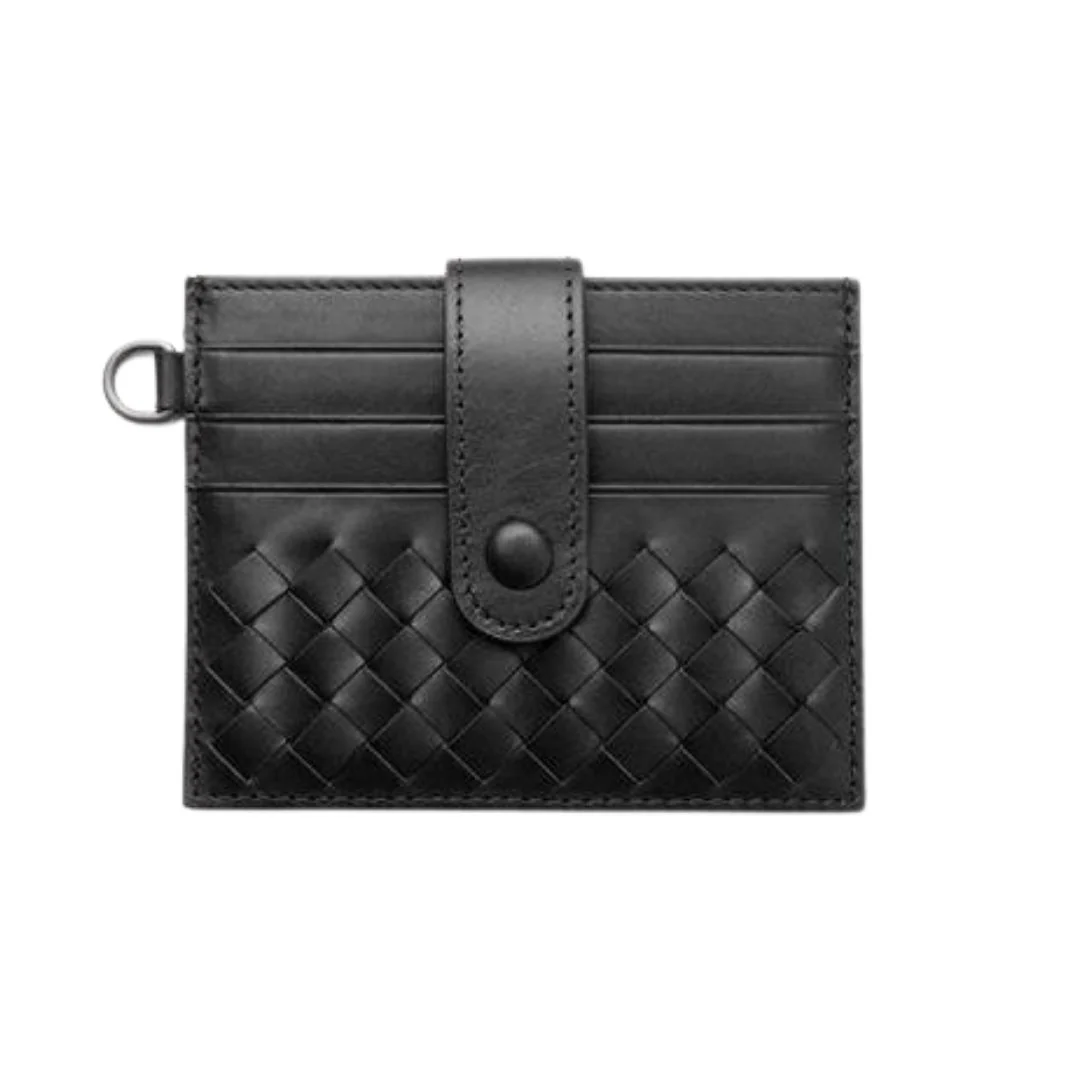 Carefully Designed Antonio Sheepskin Leather Card Holder With Key Chain RFID Contemporary