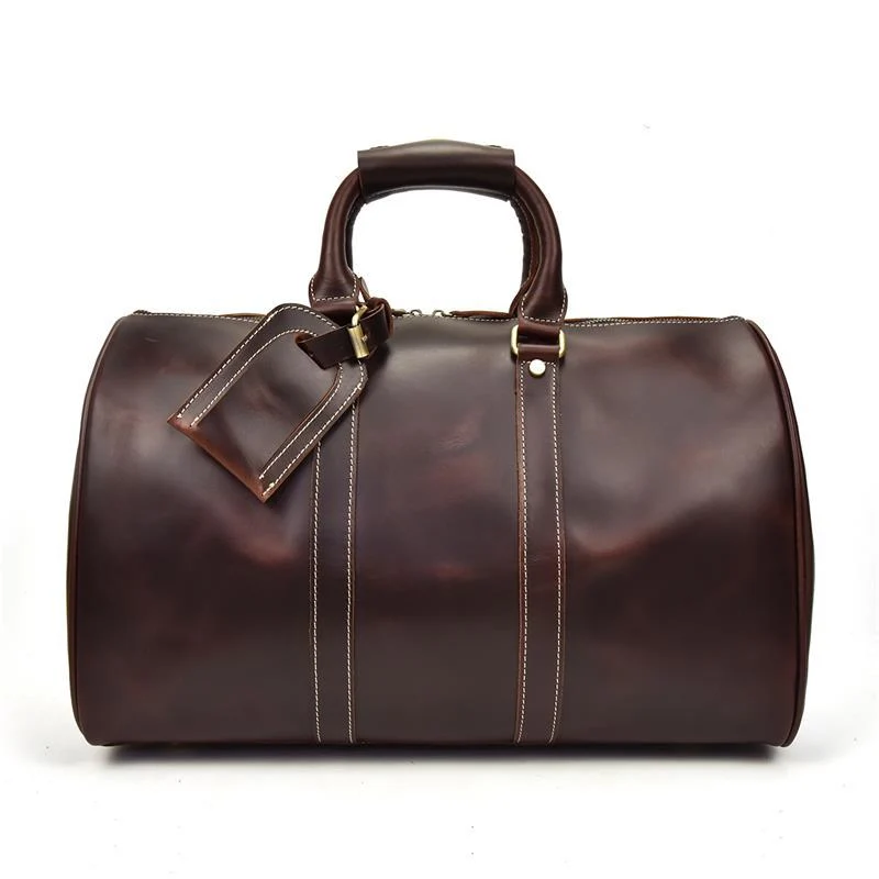 Casual Piers Crazy Horse Leather Duffel Bag Pure