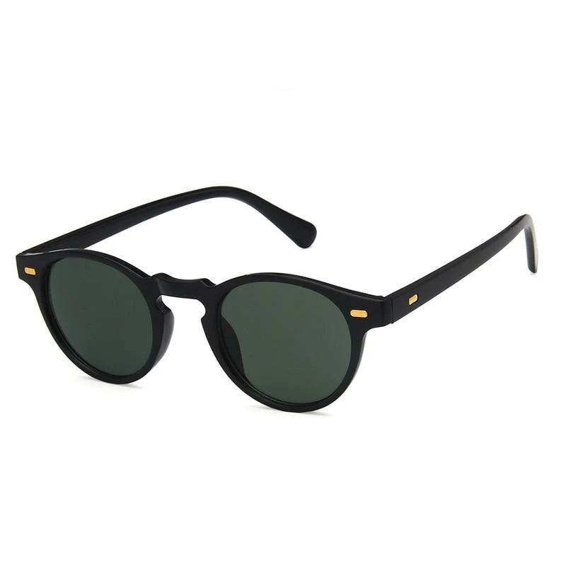 Authentic Minimal Round Black Sunglasses Sophisticated