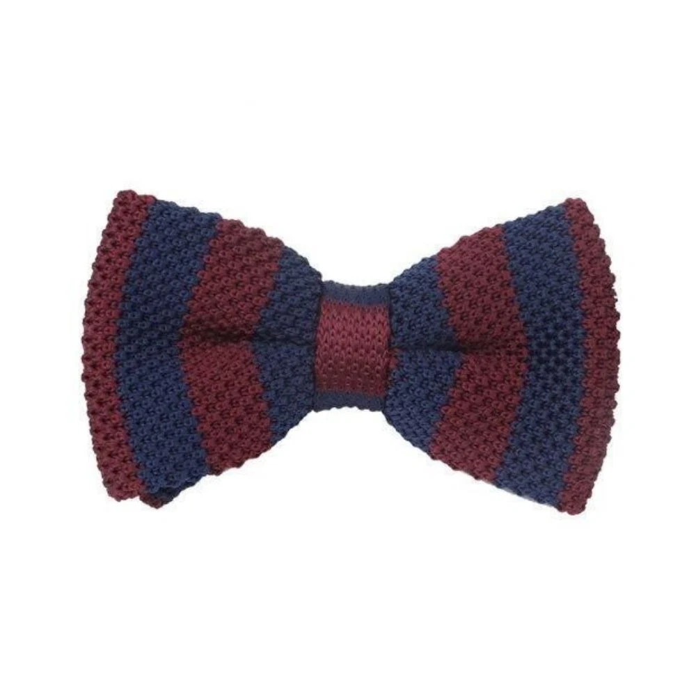 World-Class University Striped Knitted Bow Tie Pre-Tied Relaxed