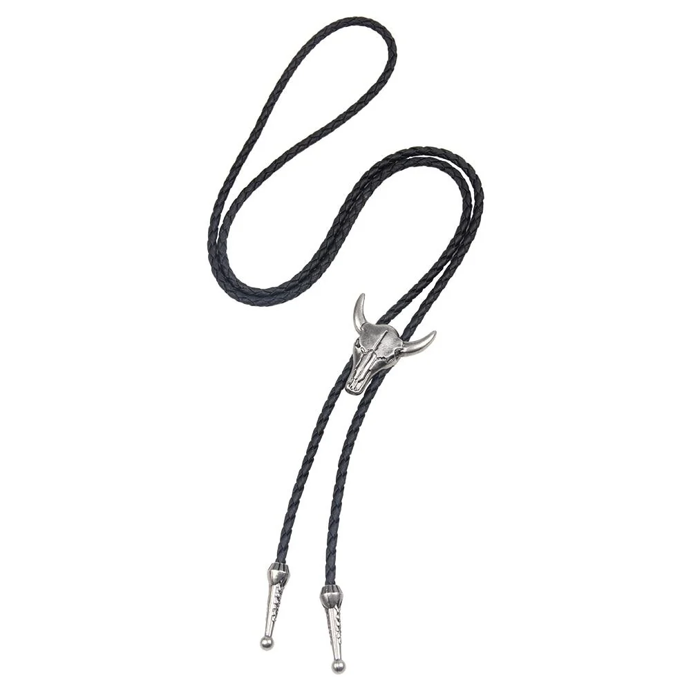 Artisan Bull Skull Head Bolo Tie Stylish