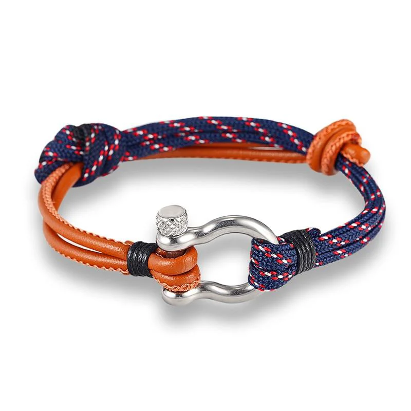 High-Performance Domenico Leather Rope Bracelet Smooth