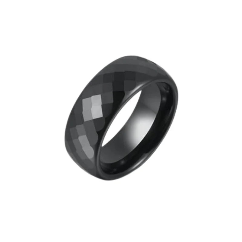 Consistent Nielsen Brushed Cut Black Ceramic Ring Responsible