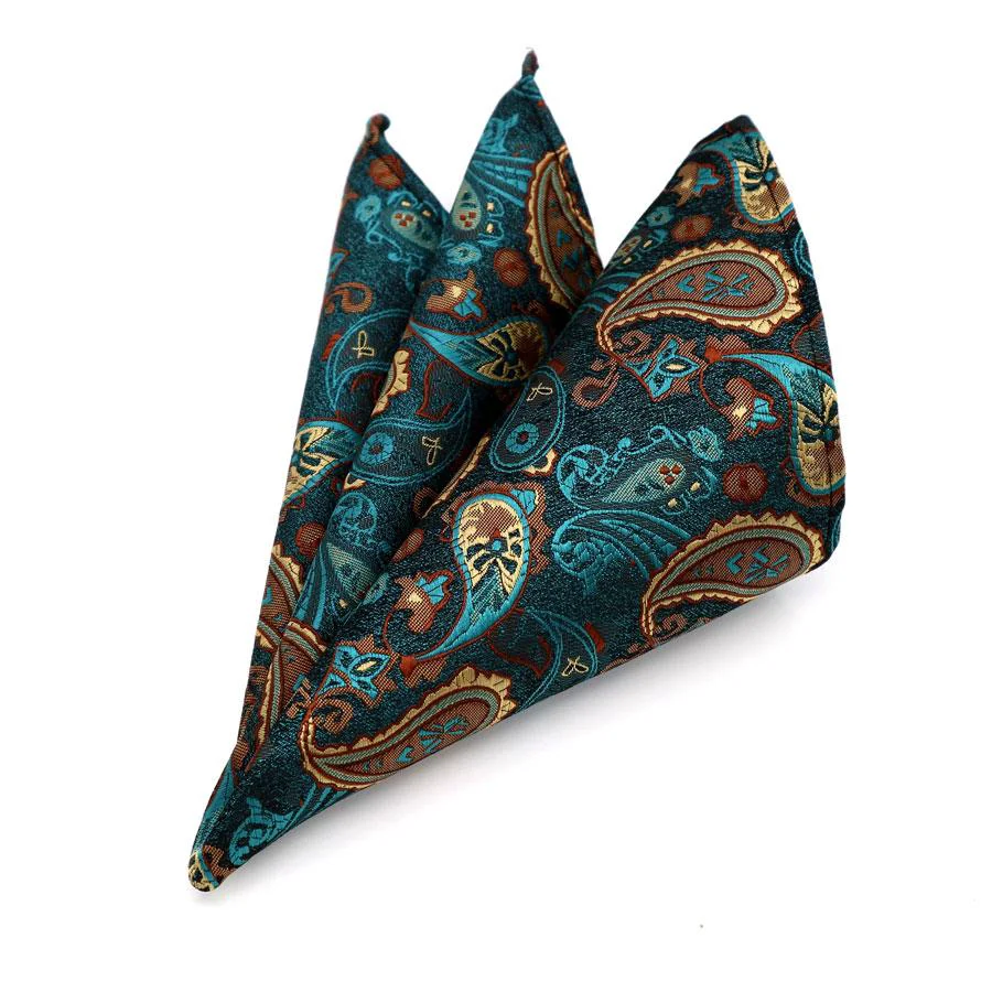 High-Quality Paisley Jacquard Silk Pocket Square Outstanding