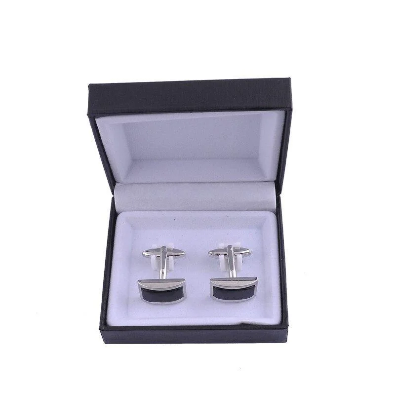 Prestigious Black Leather Jewelry Box For Cufflinks World-Class