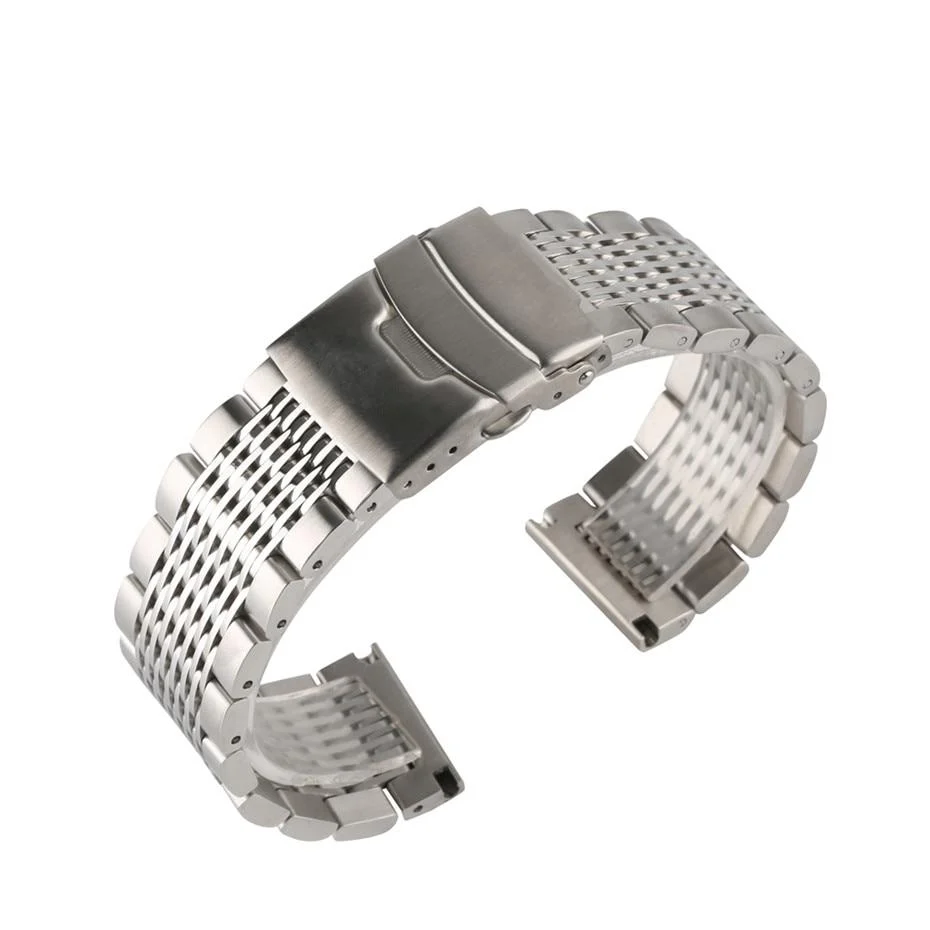 Certified Jules Stainless Steel Bead Of Rice Watch Bracelet With Deployant Clasp Professional