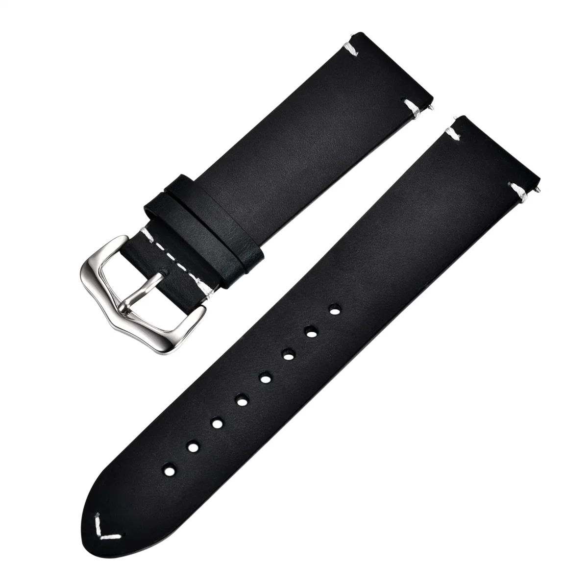 Trendy Romaine Oil Wax Cowhide Leather Watch Strap Elegant