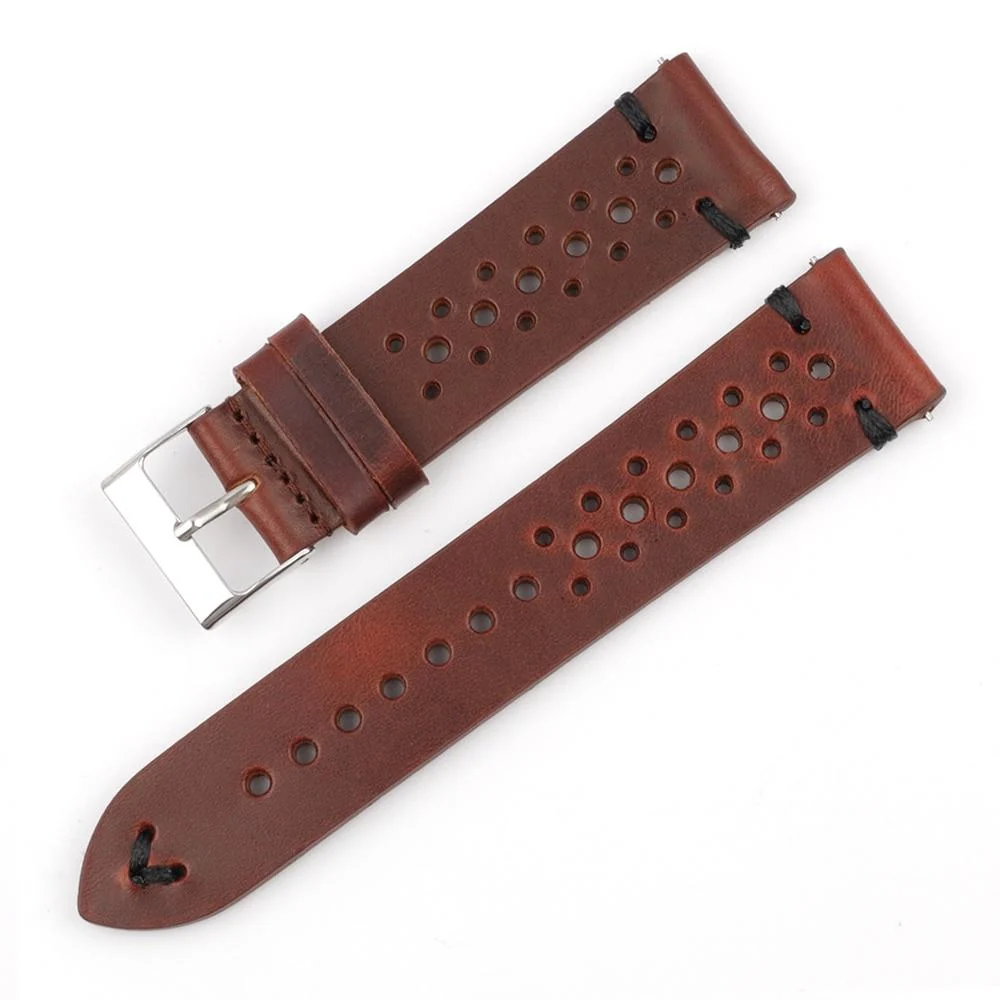 Safe Hubert Handmade Italian Leather Rally Watch Strap With Tang Buckle Optimized